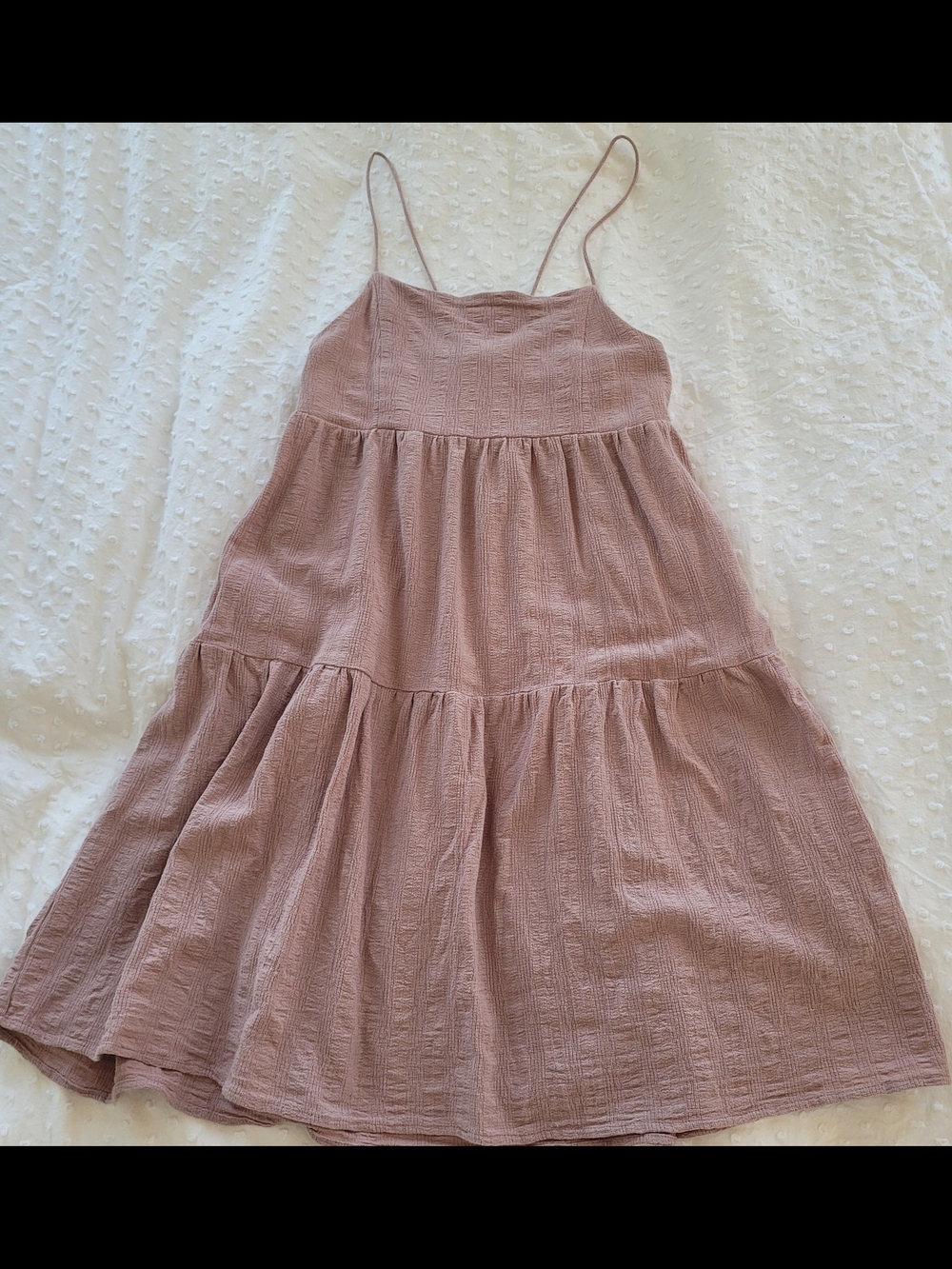 Final Touch Dusty Mauve Textured Spaghetti Strap Dress
